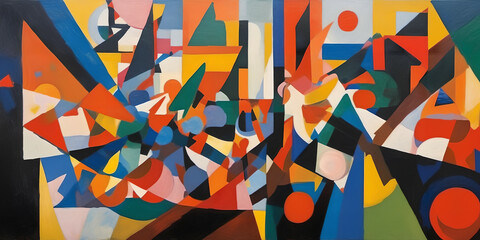 Naklejka premium Art background, Suprematism style. Digital illustration.