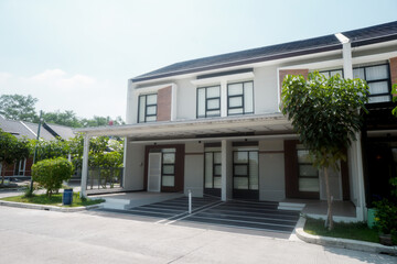 Modern Facade Of A New House With Two Floors	