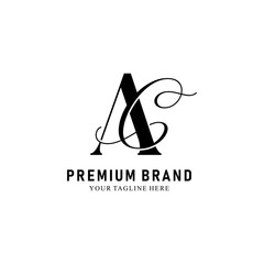 Modern Creative AC Logo Design. icon initial Based Monogram and Letters in Luxury vector