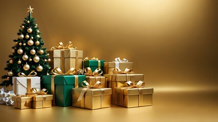 Christmas gift box gold 02