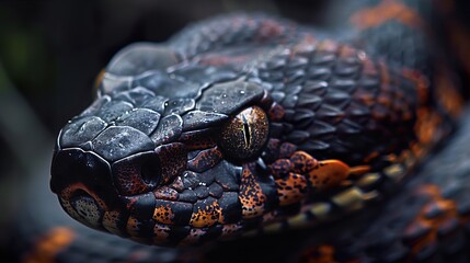 Fototapeta premium Close-Up of a Snake's Eye: A Glimpse into the Wild