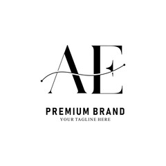 Modern Creative AE Logo Design. icon initial Based Monogram and Letters in Luxury vector