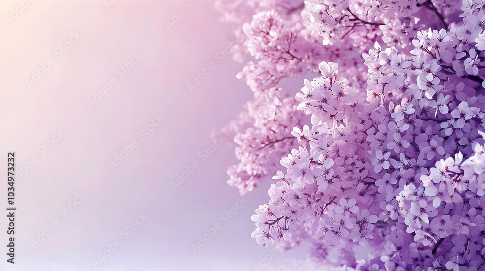 Wall mural Pink Blossoms Bloom in the Springtime with Soft Light and a Beautiful Background