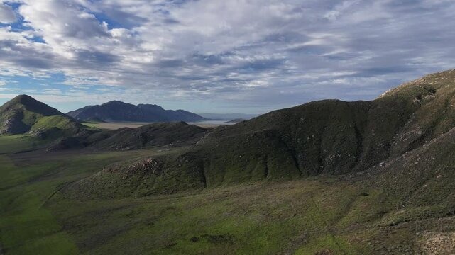 Aerial View of Mountains near Lake Perris, Riverside County, California