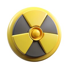 Radiation sign 3D render icon isolated on white background