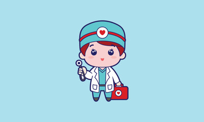 Cute doctor vector illustration