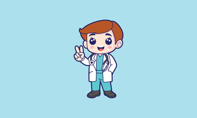 Cute doctor vector illustration