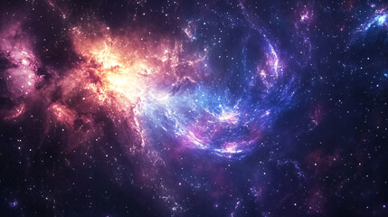 cosmic nebula space galaxy background with stars and glowing clouds