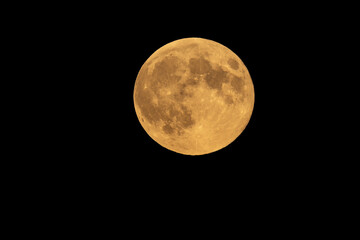 Supermoon in the night sky - Hunter's moon October 17, 2024