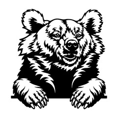 Peeking Bear - Funny Wild Animal - Animal Stencil Cut Files