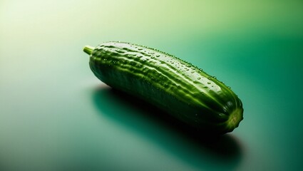 Cucumber on isolated green background