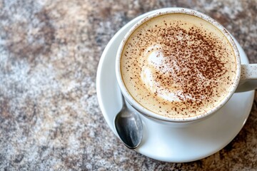 Obraz premium Close-up of a Delicious Cappuccino with Cinnamon