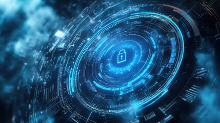 Fototapeta premium Cybersecurity Digital Lock