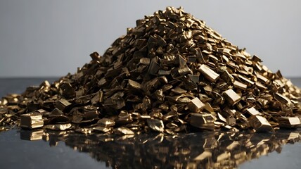 Pile of seeds on dry desert ground with distant mountains under soft sky