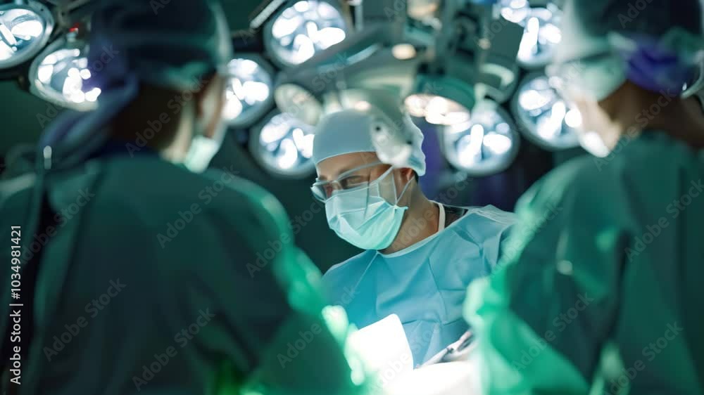 Aufkleber surgeons perform surgery on patients in a busy operating room, utilizing precision instruments and a