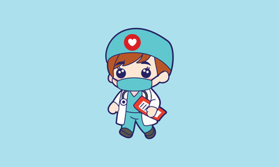 Cute doctor vector illustration