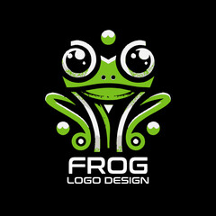 Frog Vector Logo Design 