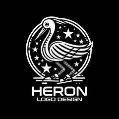 Heron Vector Logo Design