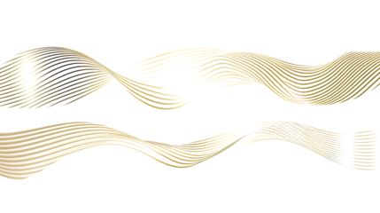 Elegant Wavy Lines Set in a Minimalist Style on a Clear Background Generative AI