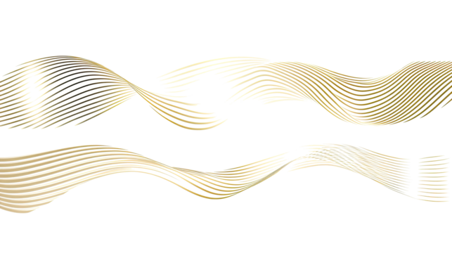 Elegant Wavy Lines Set in a Minimalist Style on a Clear Background Generative AI