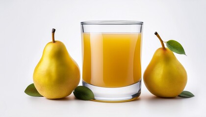Pear Juice on white background isolated. Beverage. Drink.