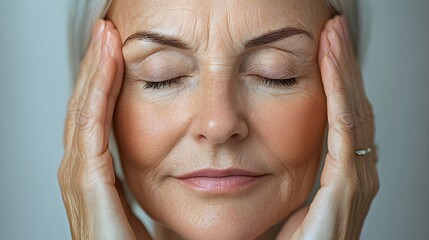 Fototapeta premium Senior woman's hands with prominent wrinkles, shifting into a rejuvenated state with smooth, youthful skin, highlighting transformation and regeneration