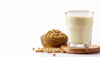 Soy Milk on white background isolated. Beverage. Drink.