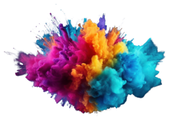PNG  Explosion of colorful powder exploding purple motion.