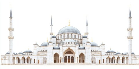 Naklejka premium A photo of the Suleymaniye Mosque in Istanbul, with a plain white background