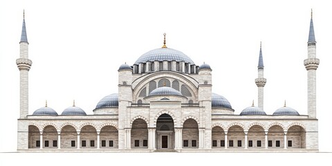 Naklejka premium A photo of the Suleymaniye Mosque in Istanbul, with a plain white background