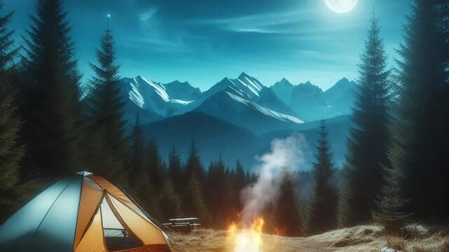 camping at night