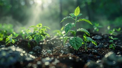 New Life Sprouting in the Forest: A Symbol of Renewal and Growth