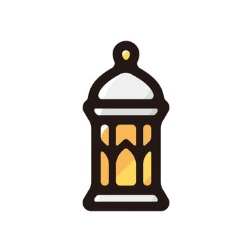recommend clip art: Arabic Lantern outline icon for graphic design, apps and websites