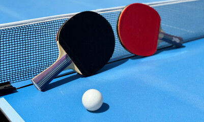 Table tennis rackets and ball