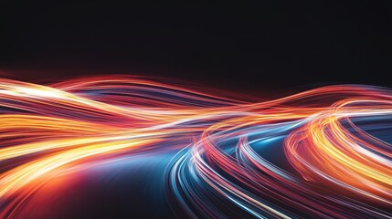 Obraz premium Dynamic Light Trails in Motion at Night