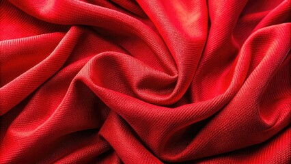 Obraz premium Striking red fabric texture emerges on a clean white backdrop, offering fresh inspiration for fashion and textile designers with its eye-catching color and stylish allure.
