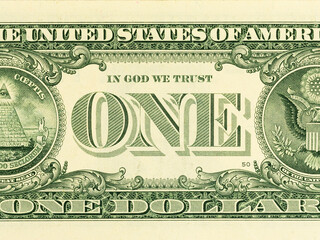 American One Dollar Bill Featuring The Saying 