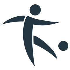  a simple soccer player icon, sport team logo vector art, play  football symbol