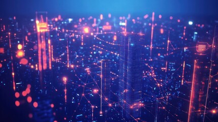 Obraz premium Digital Cityscape