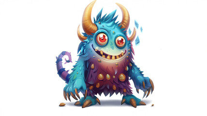 Blue funny monster