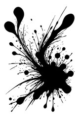 Abstract black and white pattern. For use in graphics. Minimalist illustration for printing on wall decorations . Ink stains