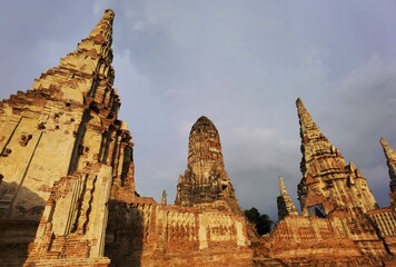 The pagoda in Wat Phra Si Sanphet in Ayutthaya, Thailand.