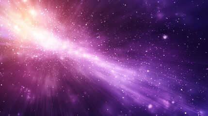 A captivating cosmic scene featuring a swirling purple nebula with radiant light effects, showcasing the beauty and mystery of outer space exploration and energy.