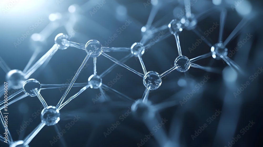Poster template for science and technology presentation. plexus style background.