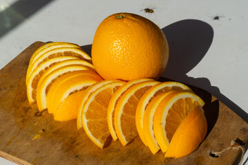 Juicy slices of orange, beckoning with their colors