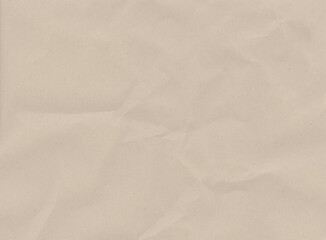 Beige crumpled paper texture background, Old wrinkled or crumpled paper