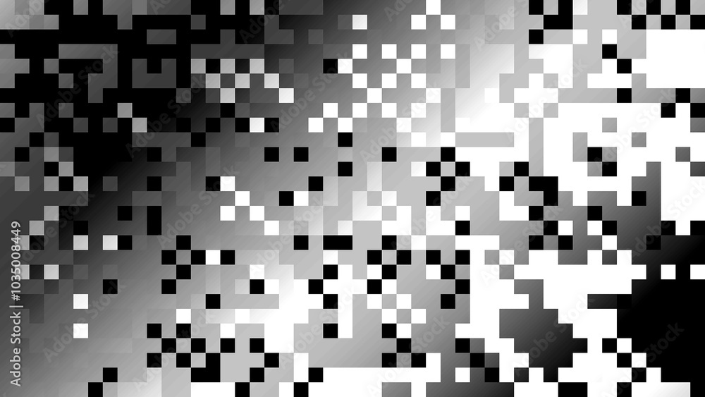Poster abstract pixelated interlaced rainbow black and white noise static overlay texture 8 bit cyber retro
