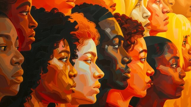Symbolic imagery representing the intersectional identities of individuals navigating racialized power dynamics.