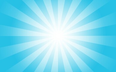 水色の背景のサンバースト