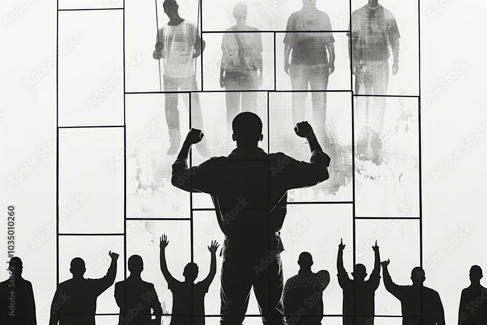 Poster simple yet impactful visualization of racial oppression within societal power structures.